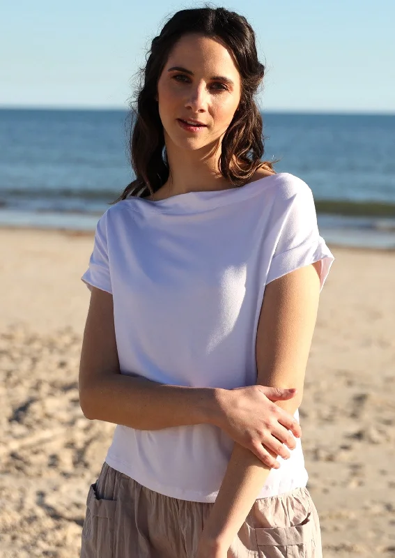 Today’s Deals, Tomorrow’s Regrets!Wide Neck Mod Top White