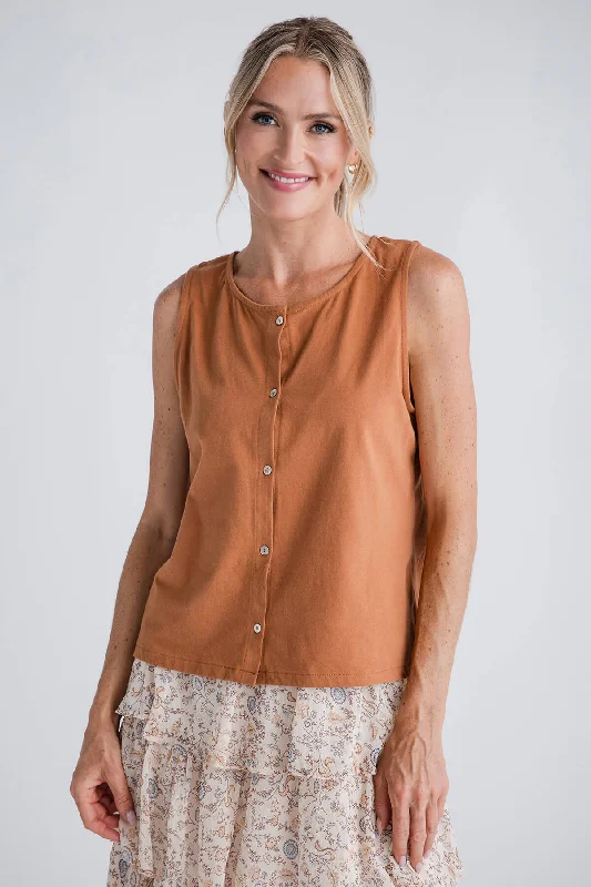 Instant Savings Await!Wishlist Button Up Relaxed Crop Knit Tank Top