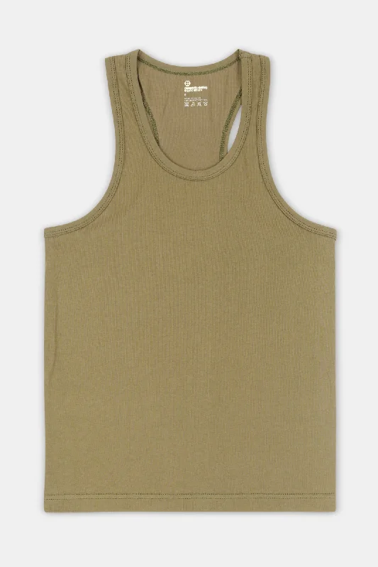 Every Deal is a Steal!Womens Racer Back Vest Plastic Free - Olive