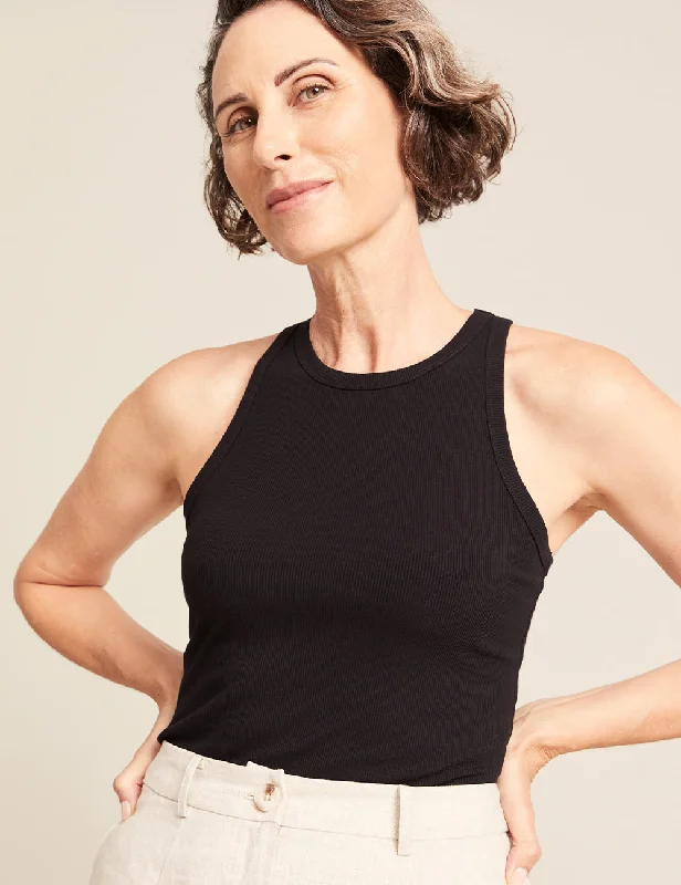 Upgrade for Less!Women's Ribbed Racerback Tank - Black