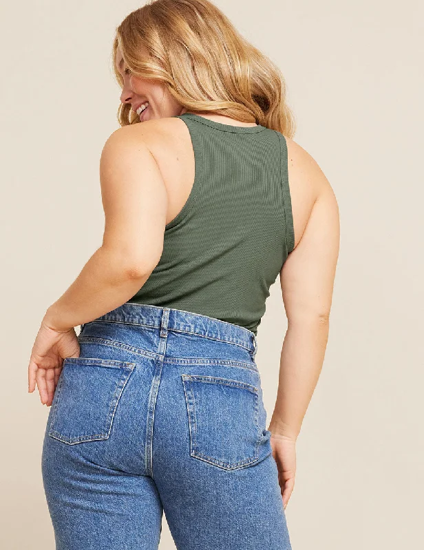 Hot Deals You Can’t Resist!Women's Ribbed Racerback Tank - Moss