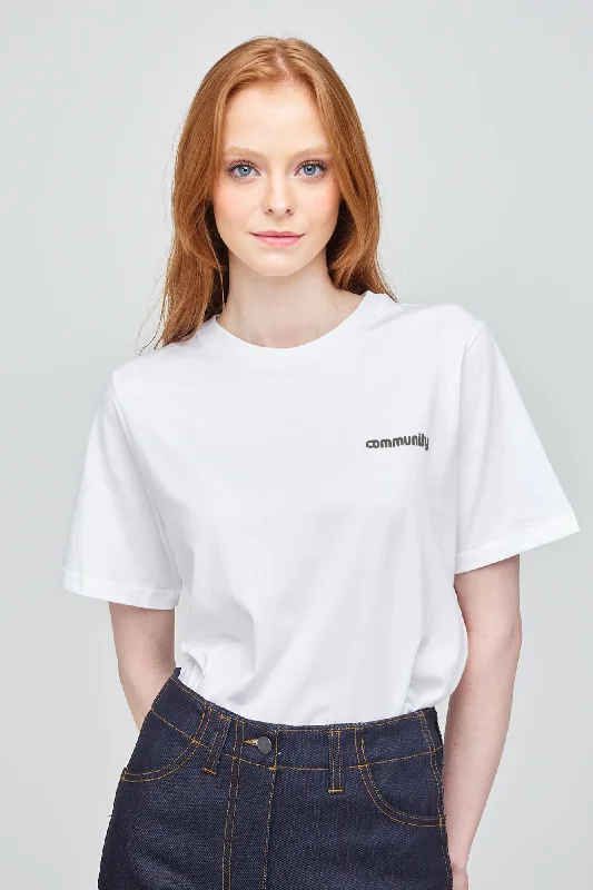 Limited Edition, Limited Price!Women's Short Sleeve Logo T Shirt - White/Black