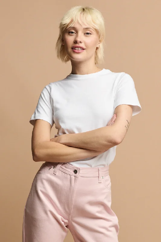 Enjoy Huge Discounts Now!Women's Short Sleeve T Shirt Plastic Free - White