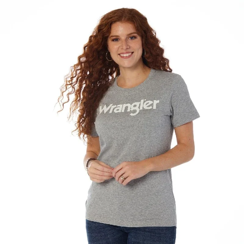 Get More for Less!Women's Wrangler Logo Graphic Shirt - Grey