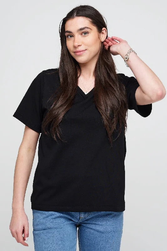 Price Drops You’ll Love!Women's Short Sleeve V-Neck T Shirt - Navy
