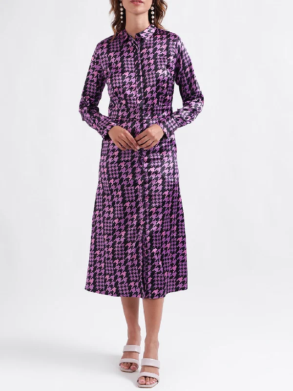 Buy One, Get One Free!Centre Stage Women Printed Full Sleeves Collar Dress