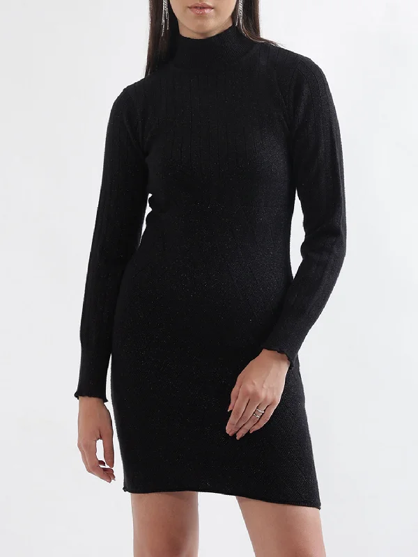 Snag the Best Prices Now!Centre Stage Women Black Solid Collar Dress