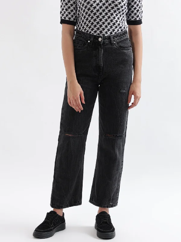 Shop Early, Save Big!Elle Women Grey Solid Straight Fit Jeans