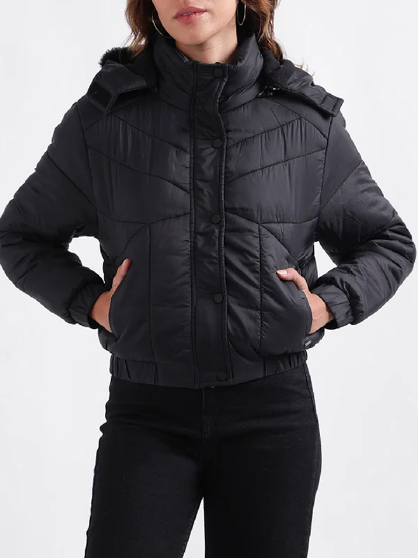Today Only – Don’t Miss It!Elle Women Solid Full Sleeves High Neck Jacket