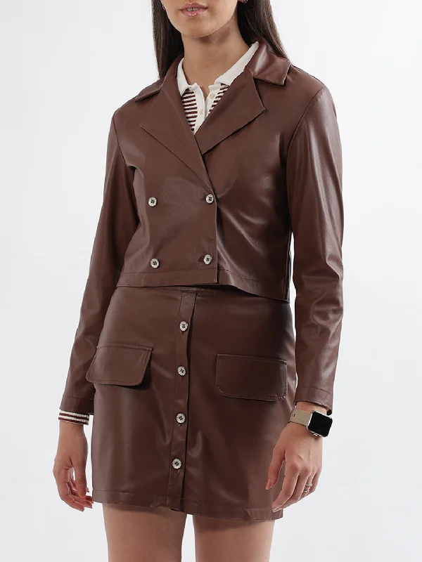 Special Offer – Act Fast!Elle Women Beige Solid Collar Jacket