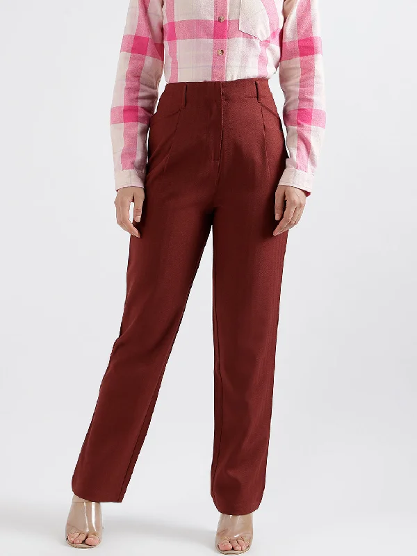 Limited Edition, Limited Price!Elle Women Solid Fitted Trouser