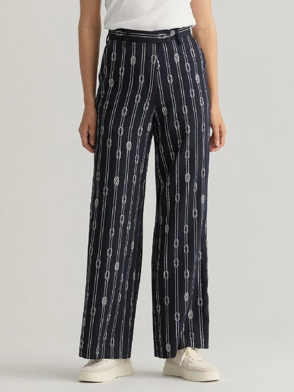 Everything Must Go!Gant Women Blue Regular Fit Printed Trousers