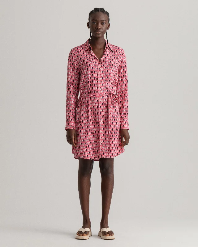 Limited Edition, Limited Price!Gant Pink Geometric Shirt Dress