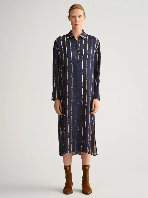 Massive Price Cuts!Gant Navy Blue Shirt Midi Dress