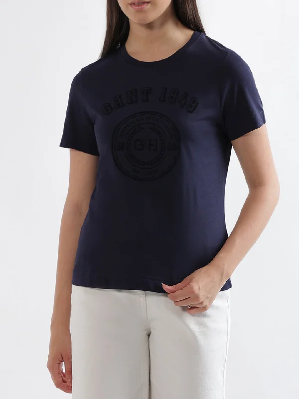 Shop Now and Save!Gant Navy Logo Regular Fit T-Shirt