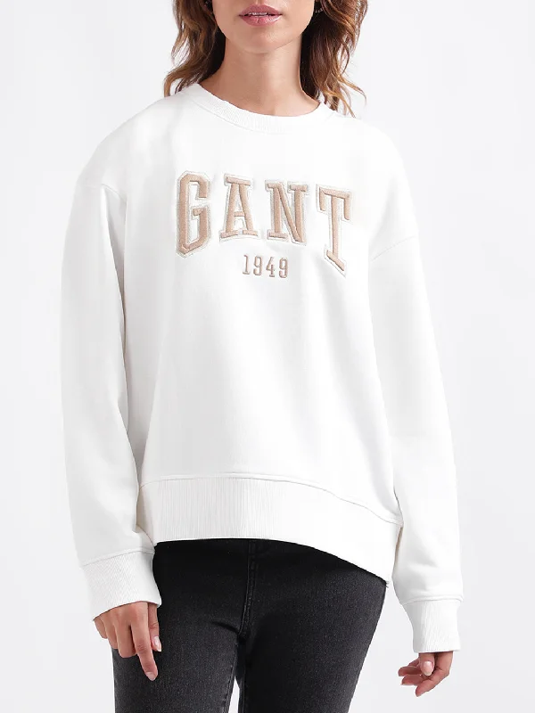 Crazy Discounts Inside!Gant Women Solid Full Sleeves Round Neck Sweatshirt