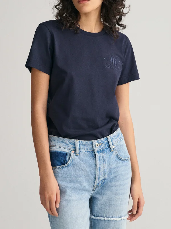 Buy More, Save More!Gant Women Solid Round Neck T-Shirt