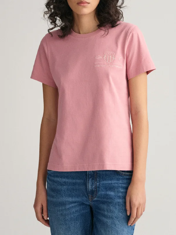 Flash Sale – Act Fast!Gant Women Solid Round Neck T-Shirt