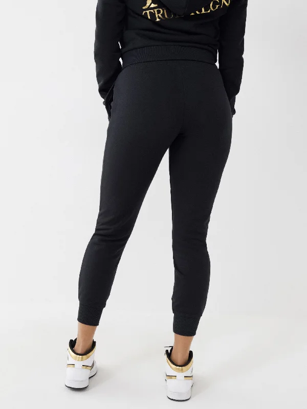Only a Few Left – Order Now!True Religion Black Logo Regular Fit Joggers