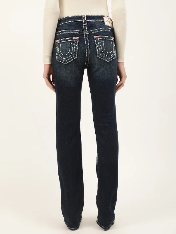 Great Deals, Just for You!True Religion Womens Super T Billie Straight Fit Blue Mid Rise Jeans
