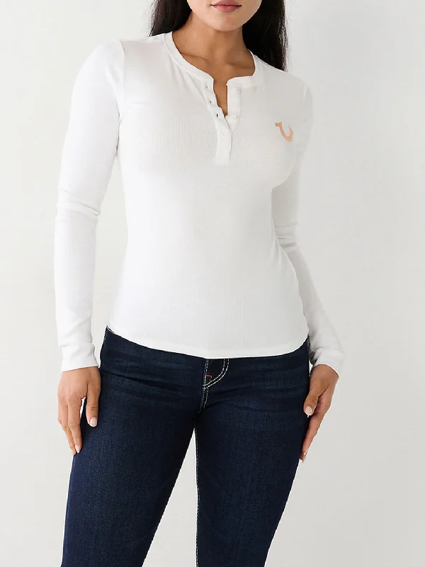 Only a Few Left – Order Now!True Religion White Fashion Logo Regular Fit Top