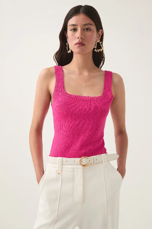 Every Deal is a Steal!Tazia Crocheted Edge Tank